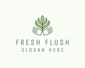 Green Hand Garden Plant  logo design