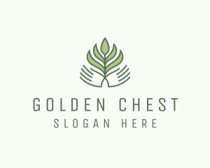 Green Hand Garden Plant  logo design