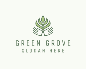 Green Hand Garden Plant  logo design