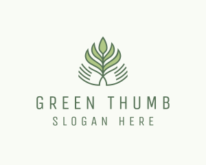 Green Hand Garden Plant  logo design