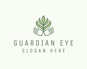 Green Hand Garden Plant  logo design