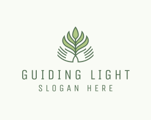 Green Hand Garden Plant  logo design