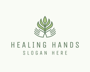 Green Hand Garden Plant  logo design