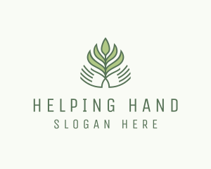 Green Hand Garden Plant  logo design