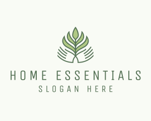 Green Hand Garden Plant  logo design