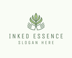 Green Hand Garden Plant  logo design