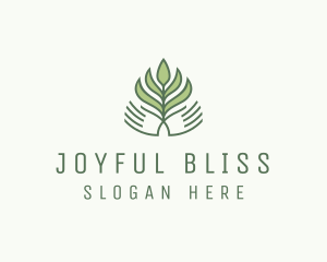 Green Hand Garden Plant  logo design