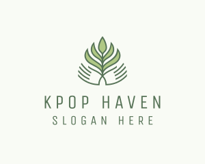 Green Hand Garden Plant  logo design