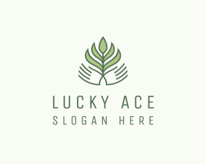 Green Hand Garden Plant  logo design