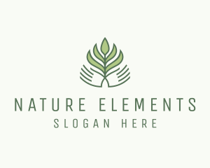 Green Hand Garden Plant  logo design