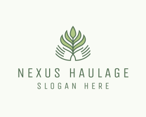 Green Hand Garden Plant  logo design