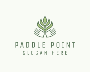 Green Hand Garden Plant  logo design