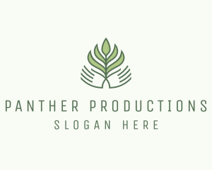 Green Hand Garden Plant  logo design