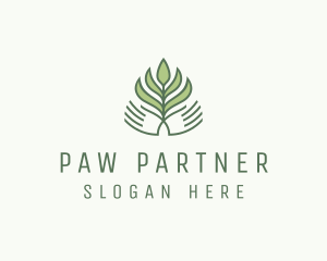 Green Hand Garden Plant  logo design