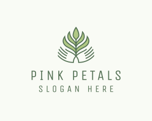 Green Hand Garden Plant  logo design