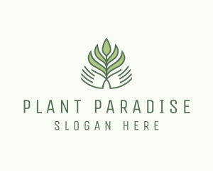 Green Hand Garden Plant  logo design