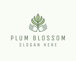 Green Hand Garden Plant  logo design