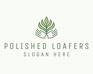 Green Hand Garden Plant  logo design