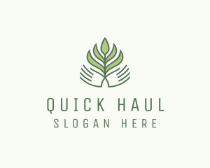 Green Hand Garden Plant  logo design