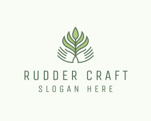 Green Hand Garden Plant  logo design