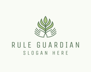 Green Hand Garden Plant  logo design