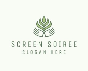 Green Hand Garden Plant  logo design