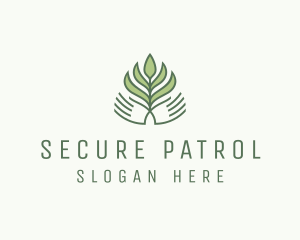 Green Hand Garden Plant  logo design