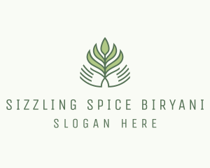 Green Hand Garden Plant  logo design