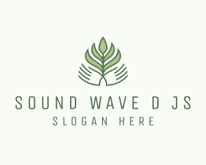 Green Hand Garden Plant  logo design