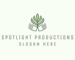 Green Hand Garden Plant  logo design