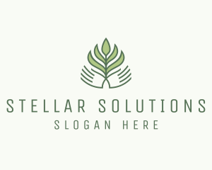 Green Hand Garden Plant  logo design