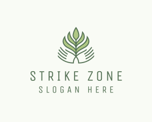 Green Hand Garden Plant  logo design