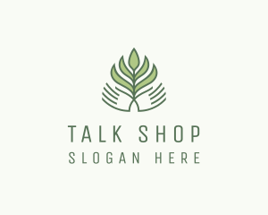 Green Hand Garden Plant  logo design