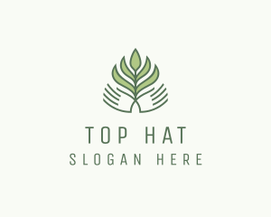 Green Hand Garden Plant  logo design