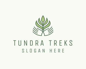 Green Hand Garden Plant  logo design