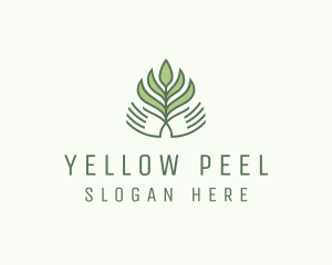 Green Hand Garden Plant  logo design