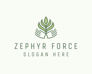 Green Hand Garden Plant  logo design