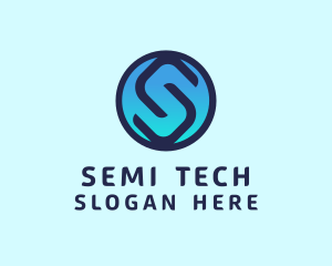 Gradient Tech Letter S logo design