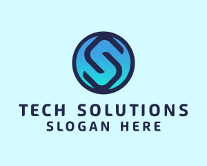 Gradient Tech Letter S logo