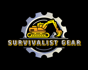 Construction Excavator Machinery logo design