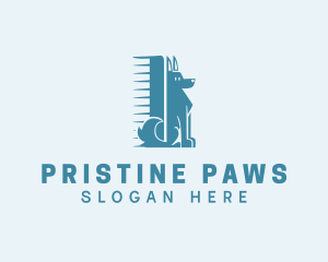 Comb Dog Grooming  logo design