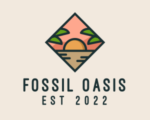 Summer Island Oasis Sunset logo design