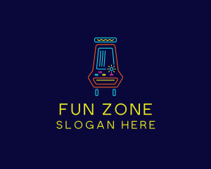 Neon Video Game Arcade logo design