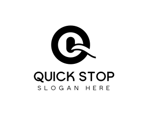 Minimalist Simple Swoosh Letter Q logo design