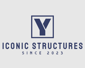 Square Frame Letter Y logo design