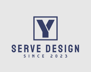 Square Frame Letter Y logo design