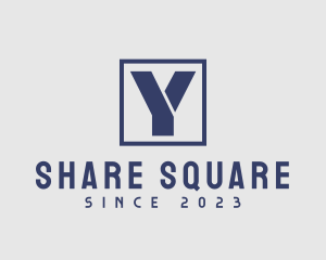 Square Frame Letter Y logo design