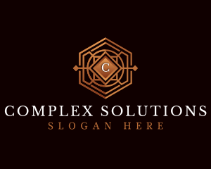 Luxury Decorative Hexagon logo design