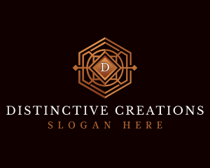 Luxury Decorative Hexagon logo design