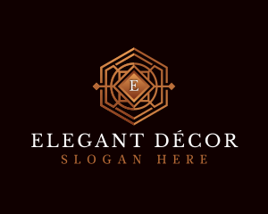 Luxury Decorative Hexagon logo design